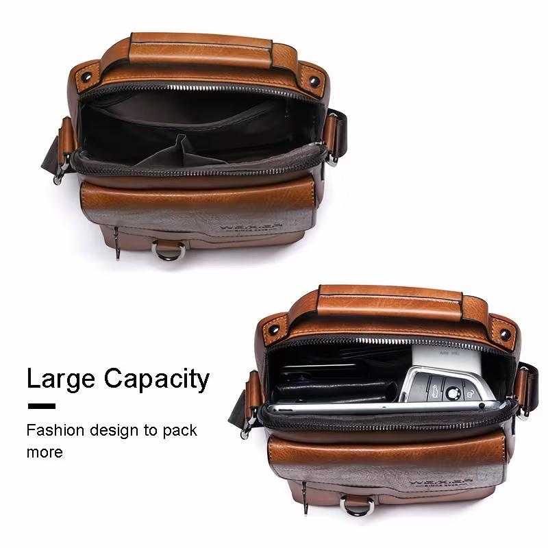 Men's retro crossbody Bag (brown) : High quality with multiple compartments, practical and versatile. It is the top choice for Father's Day, Valentine's Day and Christmas gifts
