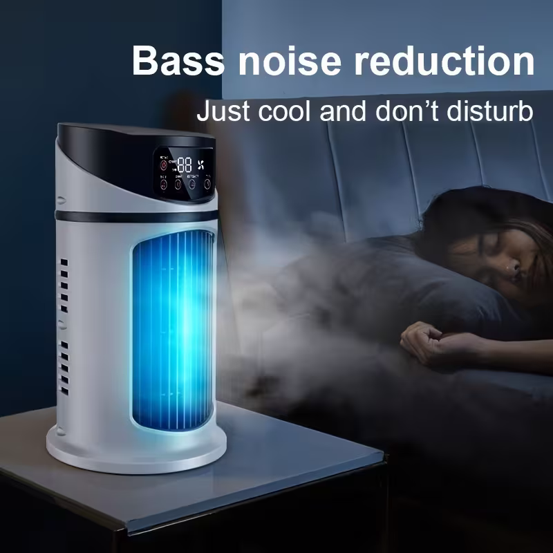 USB portable air conditioner humidifier - 6-speed adjustment, ultra-quiet 25 decibels, mini air conditioner for home, office and dormitory, 6-hour timer, festival gift, suitable for use in home, office and dormitory.