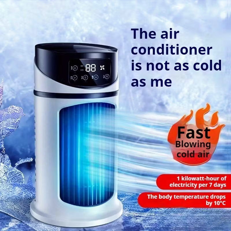 USB portable air conditioner humidifier - 6-speed adjustment, ultra-quiet 25 decibels, mini air conditioner for home, office and dormitory, 6-hour timer, festival gift, suitable for use in home, office and dormitory.