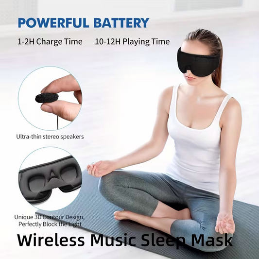 1 3D wireless sleep mask with 5.2BT headphones, the best sleep mask, Type-C charging cable built-in, wireless music eye mask, suitable for both men and women, wireless sleep mask, sleep eye mask, travel sleep aid, portable sleep solution, soft ear pads, l.