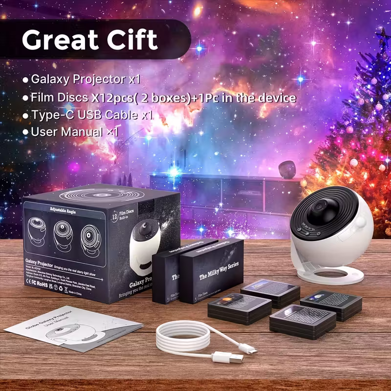 12-in-1 Constellation and Planetary arium Projector - USB power supply, modern space-themed night light with aurora effect, suitable for bedrooms, suitable for teenagers and adults, adjustable display Settings.