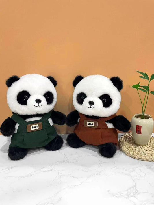 A unique Chinese panda plush toy, a simulated giant panda doll (green).