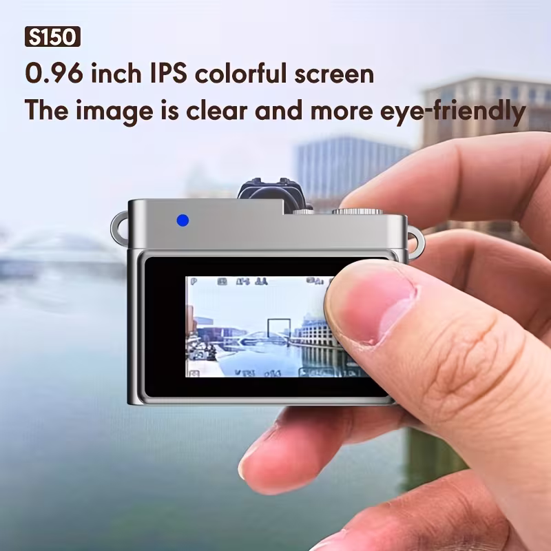 Mini camera retro version, wearable mini camera - 1080P high-definition video, 0.96-inch IPS screen, LED fill light, 17.5-gram ultra-light portable, suitable for Vlog shooting and travel, small pocket-sized photo recorder with 32GB card - small compact mi.