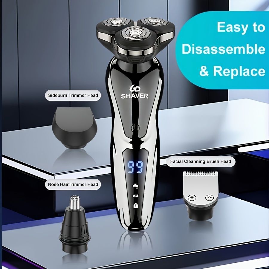 Men'S Electric Shaver 4-In-1 Shaver Multifunctional Shaver USB Charging Shaver - Black - Size 1168