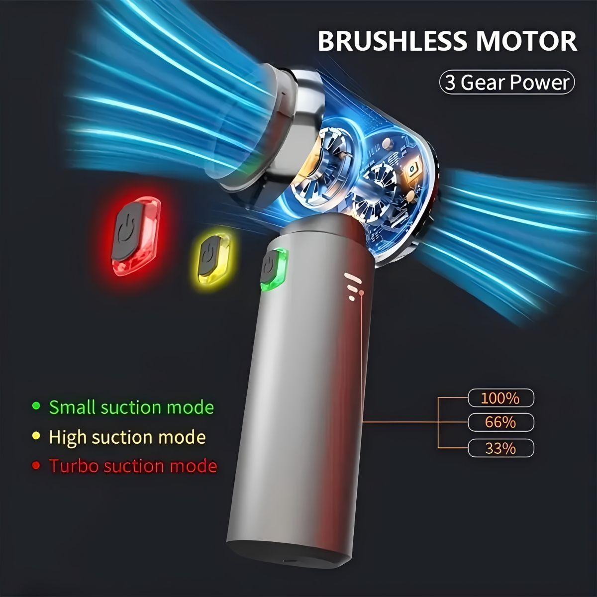 Portable Wireless Vacuum Cleaner 20000PA Vacuum 4-In-1 Vacuum Hand-Held - Purple - Size Brush - less motor with three - gear adjustment and power display