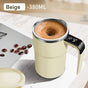 Self-Stirring Coffee Mug Automatic Stir Mug LED Temperature Mug Rechargeable - Beige - Size 380ML