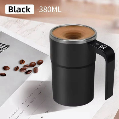 Self-Stirring Coffee Mug Automatic Stir Mug LED Temperature Mug Rechargeable - Beige - Size 380ML