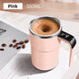 Self-Stirring Coffee Mug Automatic Stir Mug LED Temperature Mug Rechargeable - Pink - Size 380ML