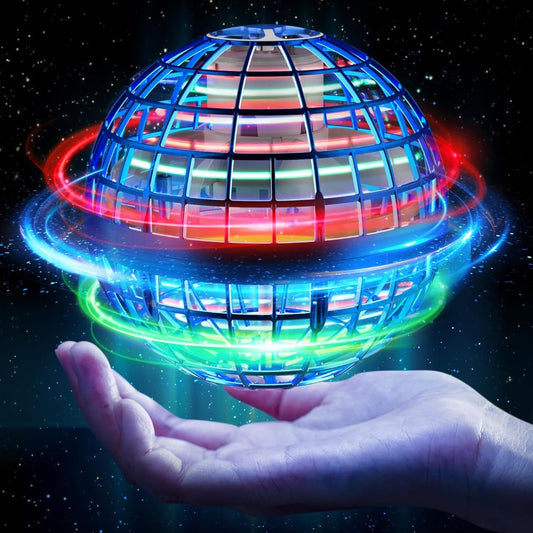 Flying Ball Toy â Hand-controlled Reaction Dart Rotating Drone with LED Lights, Floating Ball Finger Toy, Suitable for Children and Teenagers, Rechargeable Magic Ball, Indoor and Outdoor Play, Christmas and Birthday Gifts (Blue).