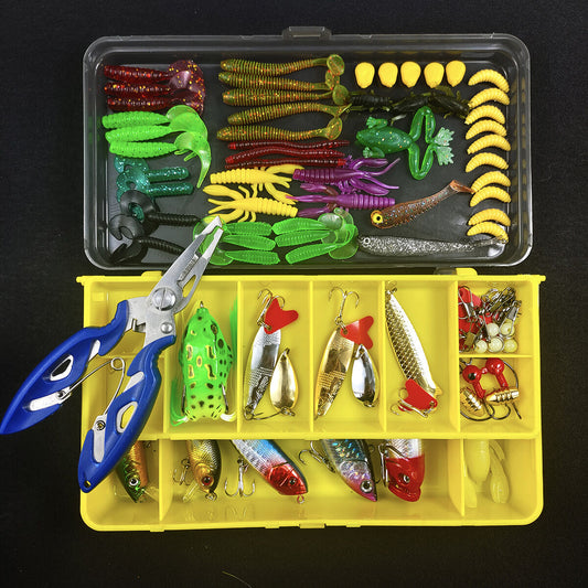 Lure, fake bait set universal complete set, artificial bait for bream, freshwater minnow, vib, peanut, shiny lure, soft bait, iron plate.