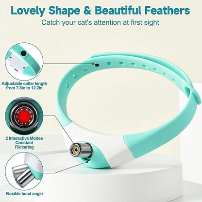 Automatic Laser Cat Collar Toy: Rechargeable Interactive Red Light Toy for Australian Indoor Cats & Kittens