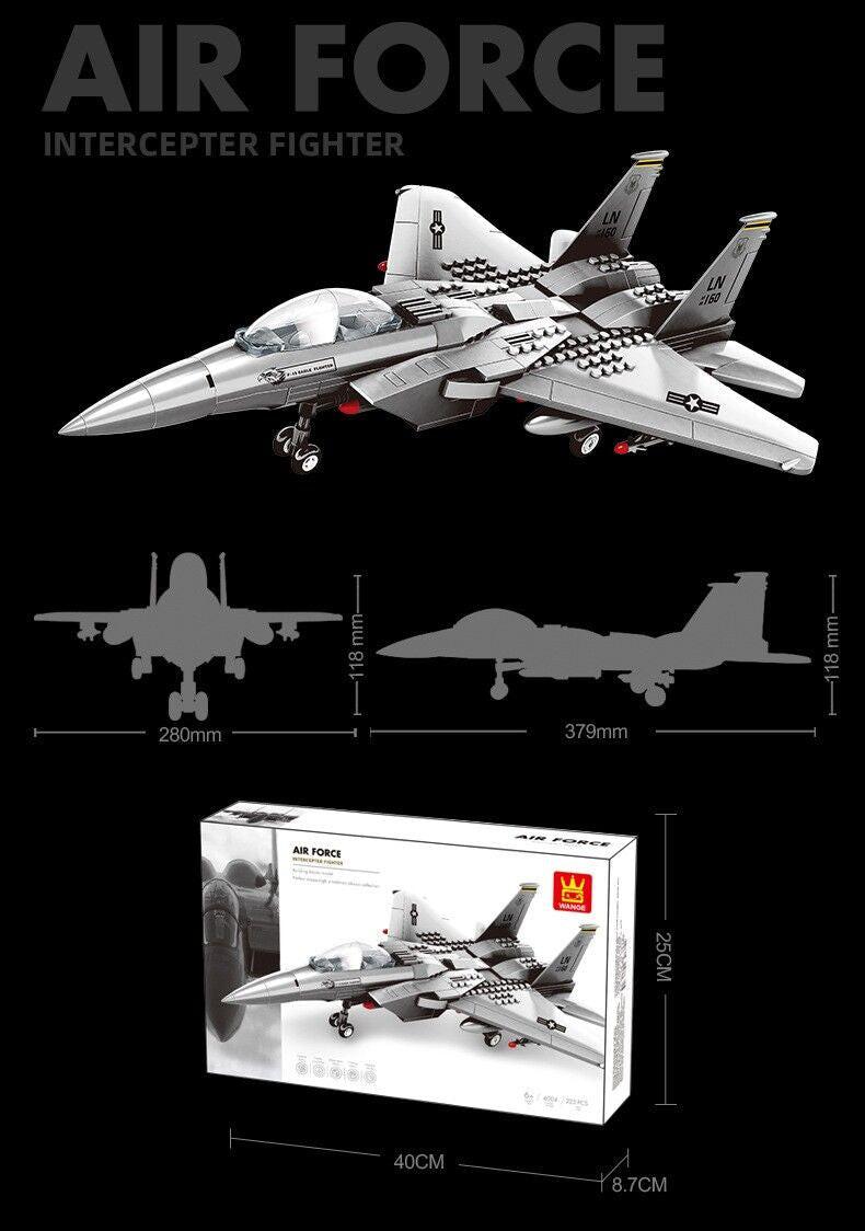 Christmas gift F-15 Eagle Fighter Jet Building Blocks Set, 223 Pieces Military Aircraft Model Kit for Kids & Enthusiastsï¼F15 fighterï¼.