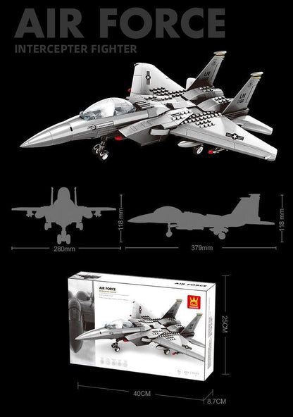 Christmas gift F-15 Eagle Fighter Jet Building Blocks Set, 223 Pieces Military Aircraft Model Kit for Kids & Enthusiastsï¼F15 fighterï¼.
