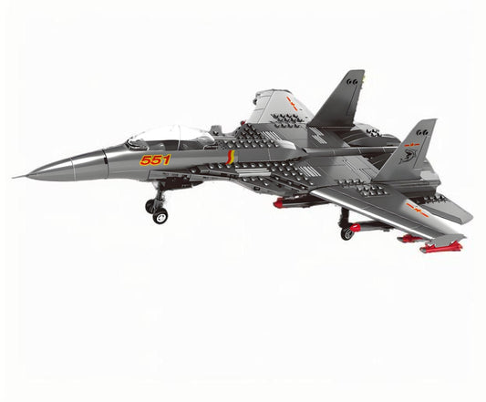 Christmas gift J-15 Carrier-Based Fighter Jet Building Blocks Set, 272 Pieces Military Aircraft Model Kit for Kids Aged 6+ & Enthusiastsï¼J15 carrier aircraftï¼.