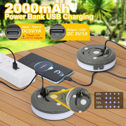 Solar Camping String Lights: 5-Mode IPX4 Waterproof USB/Solar Powered 2-in-1 for Outdoor Tents, Hiking & Party Decor.