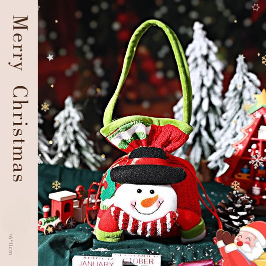 Christmas gift Festive Aussie Christmas Gift Bags: Cute Reindeer, Santa & Snowman Pouches for Xmas Treats & Gifting（Snowman）