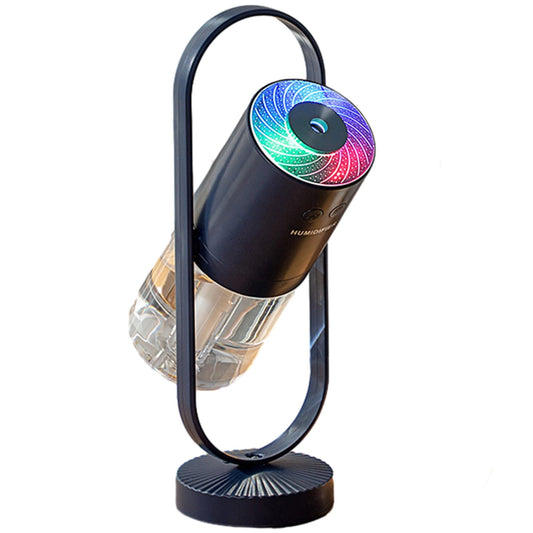 Portable Mini Humidifier with 7-Color LED Star Projector â USB Powered Desk Air Moisturizer for Baby Room, Office, Travel, Night Light & Party Decor (Deep Blue).