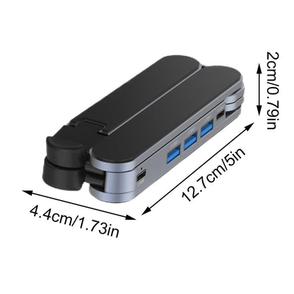 Adjustable Laptop Stand with USB Hub â Aluminum Foldable Riser for Home Office, Gaming, Travel & Business Use, Ergonomic Cooling Desk Mount (Black).