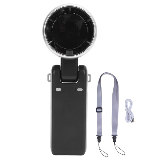 Portable Turbo Handheld Fan with Digital Display â 5-Speed Rechargeable Mini Fan, 3600mAh Battery, Foldable & Neck Strap Design for Outdoor Travel and Daily Use(Black).