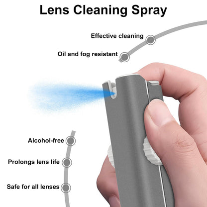 All-in-One Portable Glasses Cleaning Kit with Spray, Brush & Microfiber Cloth â Compact Lens Cleaner for Eyeglasses, Phone Screens, and More (White).