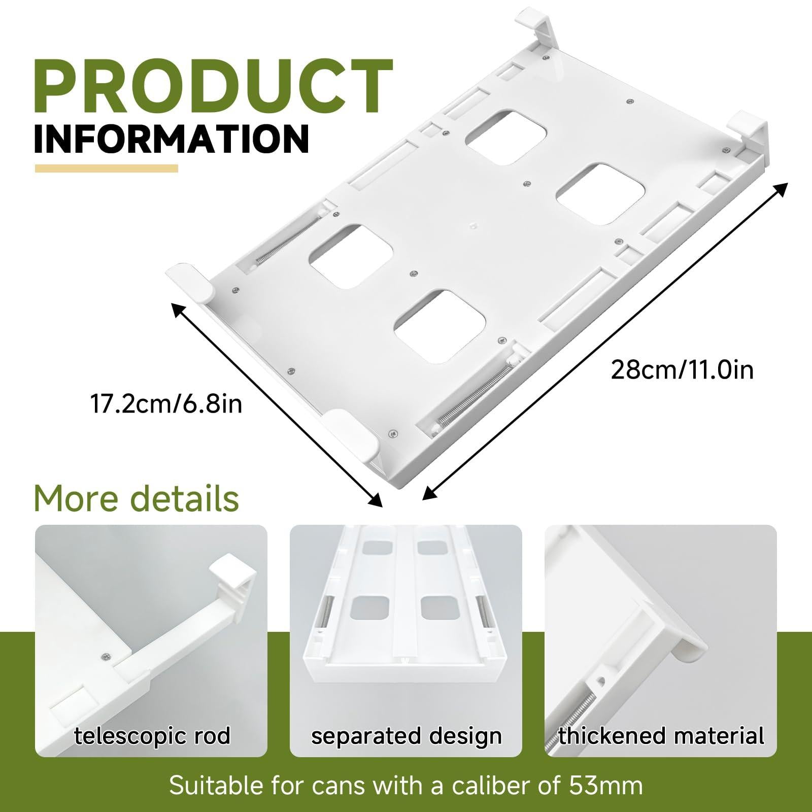 2-Pack Refrigerator Can Organizer â Hanging Soda & Beer Rack, Space-Saving Shelf for Fridge, Holds 8 Cans, Easy Installation (White).