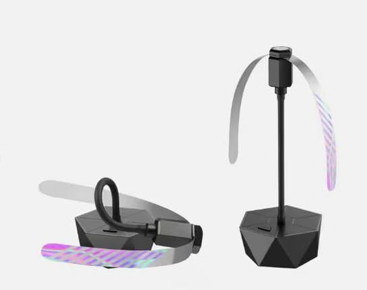 Rechargeable Anti-Fly Fan for Table â Foldable Holographic Blade Insect Repeller with Soft-Stop Safety, USB Charging for Indoor Outdoor Use, Picnic, BBQ, Kitchen, and Camping (Black).