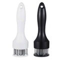 Meat Tenderizer Set with Stainless Steel Needles – 2-Piece Kitchen Tool for Marinating & Cooking Beef, Chicken, Pork, Fish (Black & White)