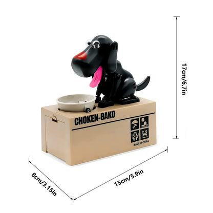 Interactive Dog Coin Bank â Automatic Electric Money Saving Piggy Bank with Moving Dog Design â Fun Kids Gift & Desk Decor (Black).