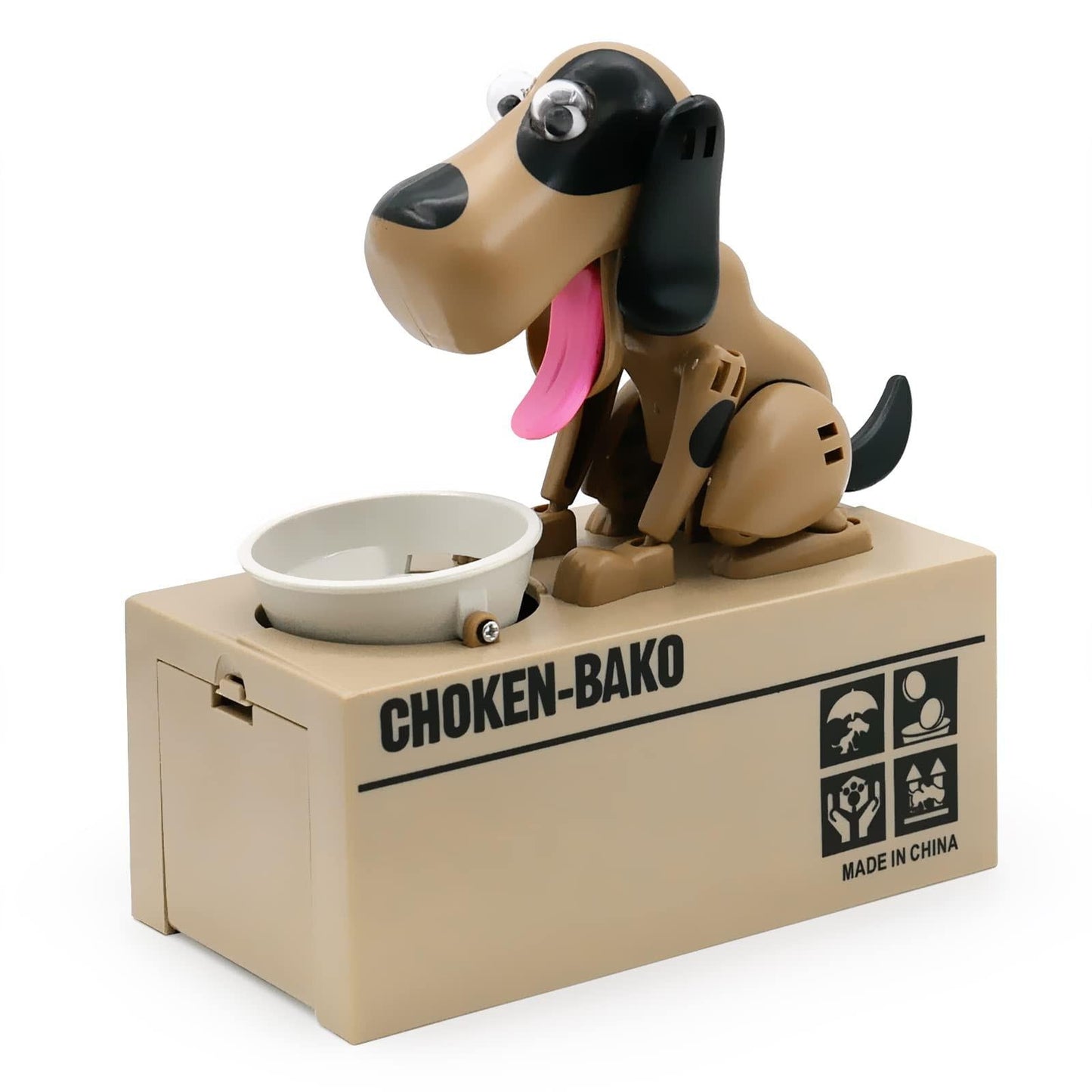 Interactive Dog Coin Bank â Automatic Electric Money Saving Piggy Bank with Moving Dog Design â Fun Kids Gift & Desk Decor (Brown).