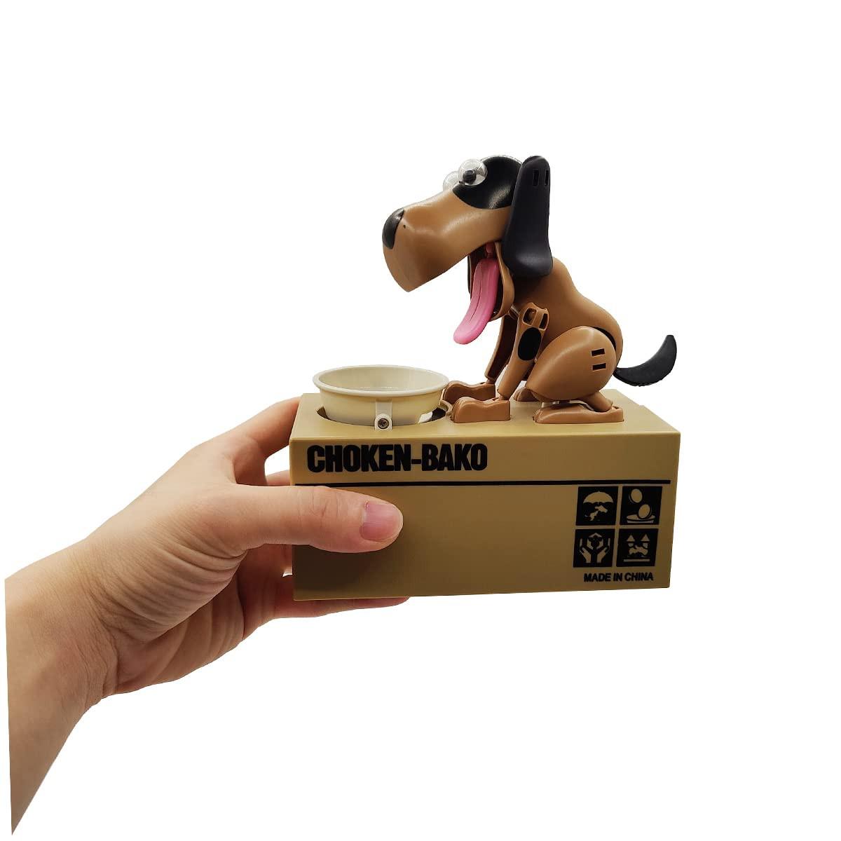 Interactive Dog Coin Bank â Automatic Electric Money Saving Piggy Bank with Moving Dog Design â Fun Kids Gift & Desk Decor (Brown).