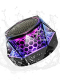 Magnetic Bluetooth Speaker – RGB Light Show, IPX7 Waterproof, TWS Stereo Pairing, 24H Playtime, Compact Design – Perfect for Home, Car, Outdoor Use (Black)
