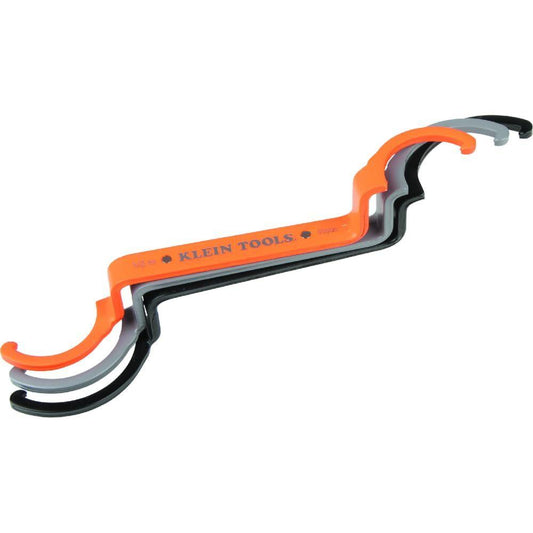 Orange Conduit Lockout Wrench Set â 3-Piece Offset Tool for 1/2", 3/4", 1" Pipe Nuts | Magnetic Storage & Hooked Tip Design | Ideal for Tight Spaces.