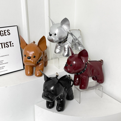 French Bulldog Shaped Bag – Cute Animal Crossbody Shoulder Bag with Adjustable Strap, PU Leather Dog Backpack for Women, Fashion Statement Accessory (Red)