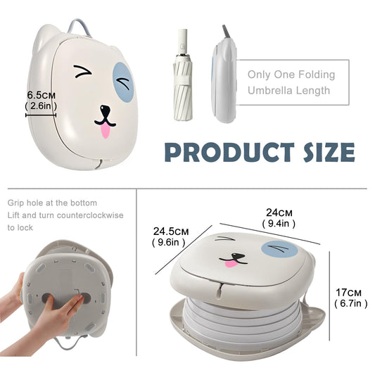 Portable Folding Potty for Toddlers – Compact Travel Toilet with Cat Design, Easy to Carry & Clean, Ideal for Home, Car, Camping, Outdoor Use (Grey)