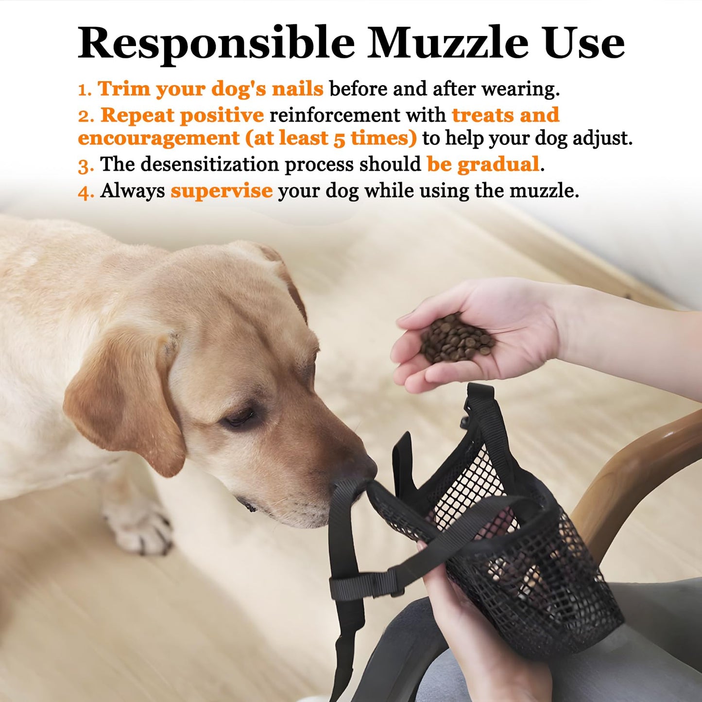 Soft Mesh Dog Muzzle for Small Medium Large Dogs – Breathable Adjustable Anti-Bite Chewing Guard with Overhead Strap – Fits Labrador, German Shepherd, Golden Retriever – 5 Sizes (Black,S)