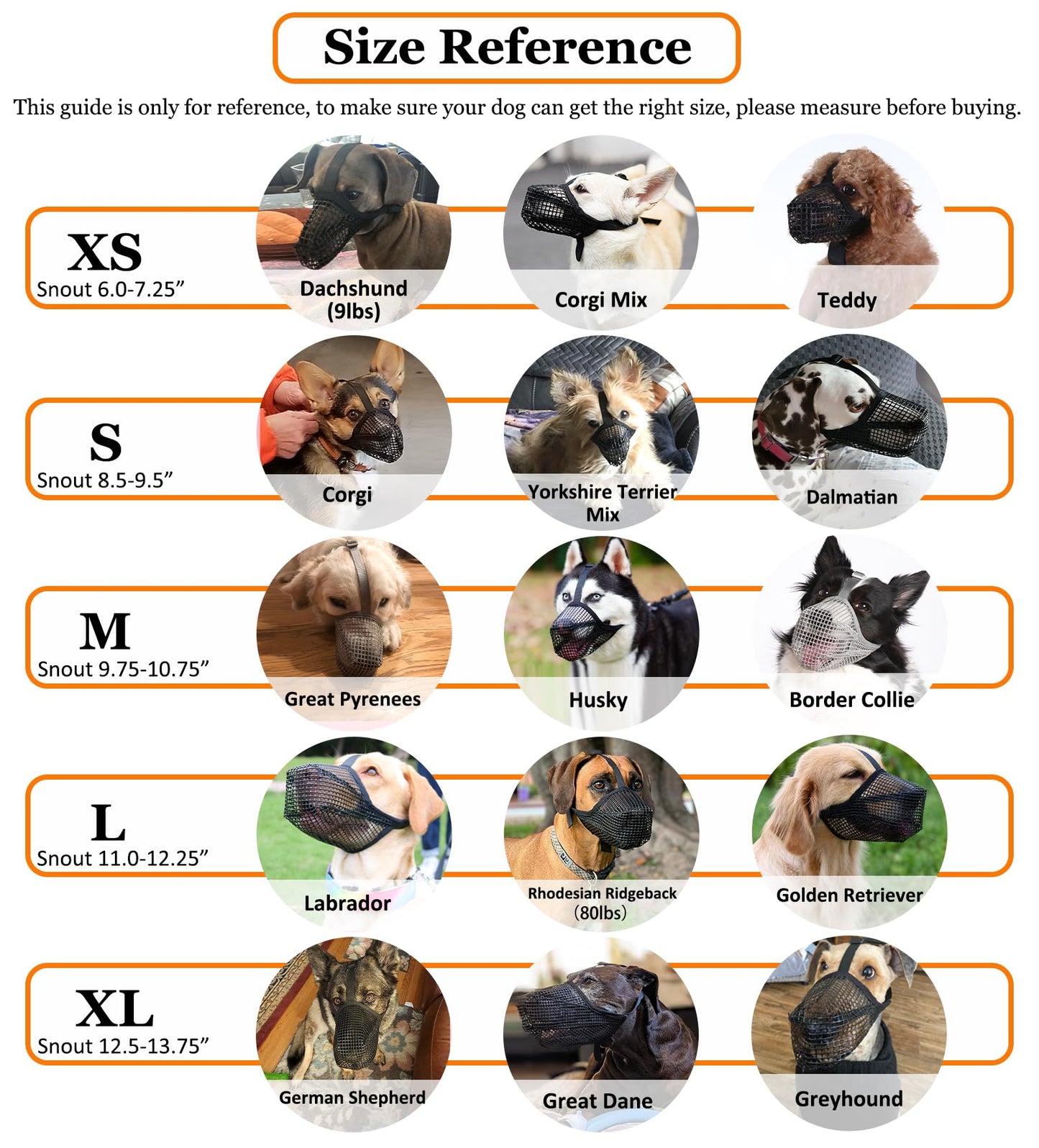 Soft Mesh Dog Muzzle for Small Medium Large Dogs – Breathable Adjustable Anti-Bite Chewing Guard with Overhead Strap – Fits Labrador, German Shepherd, Golden Retriever – 5 Sizes (Black,S)