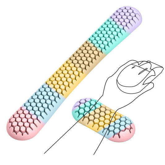 Ergonomic Silicone Wrist Rest Set â Keyboard & Mouse Support Pad with Honeycomb Design for Office, Gaming, and Home Use (Rainbow).