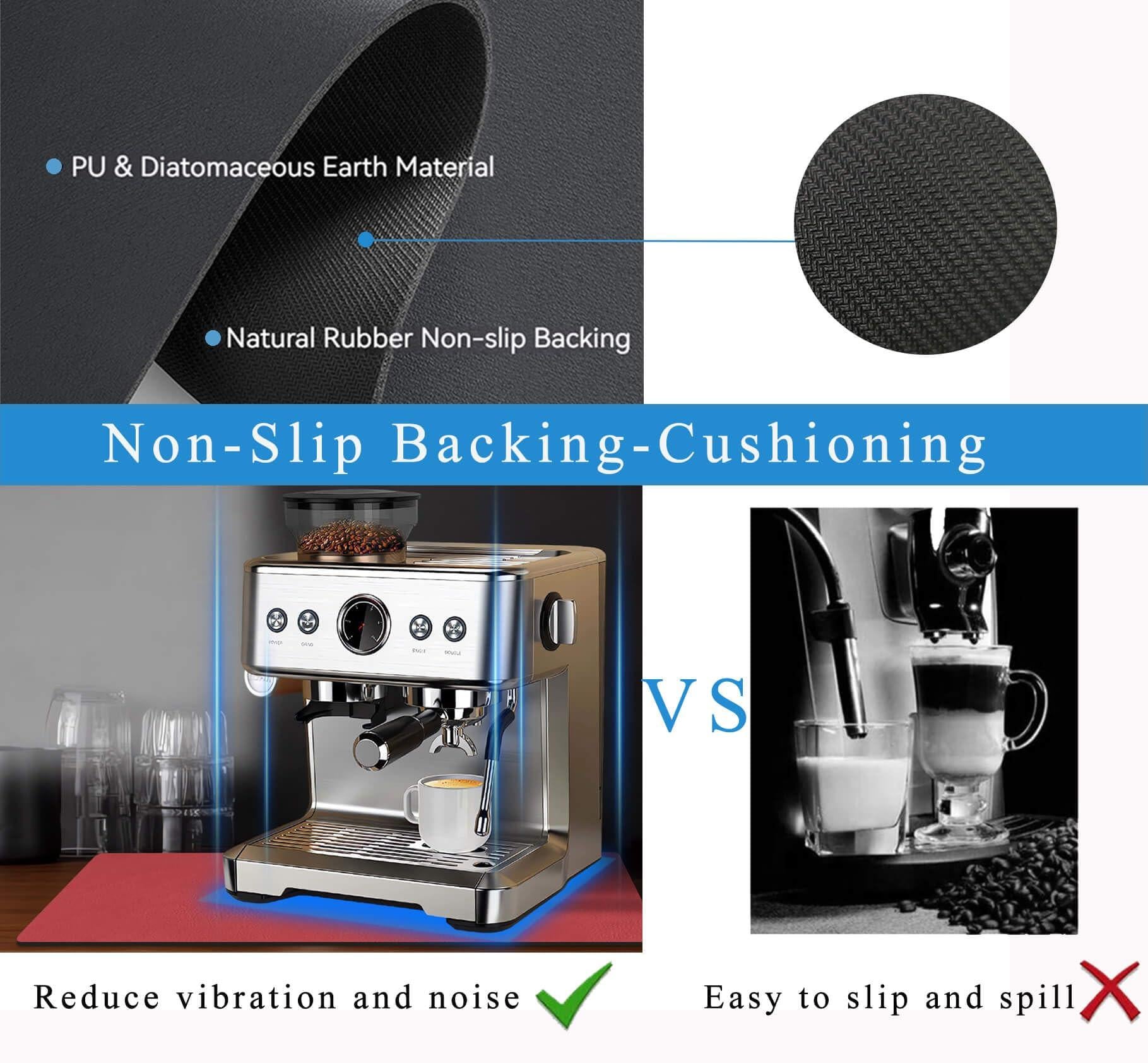 Kitchen Counter Mat for Coffee Maker â Absorbent & Quick-Dry Bar Pad with Non-Slip Backing, Protective Surface for Espresso Machine, Dish Drying Mat (Red,50*80cm).
