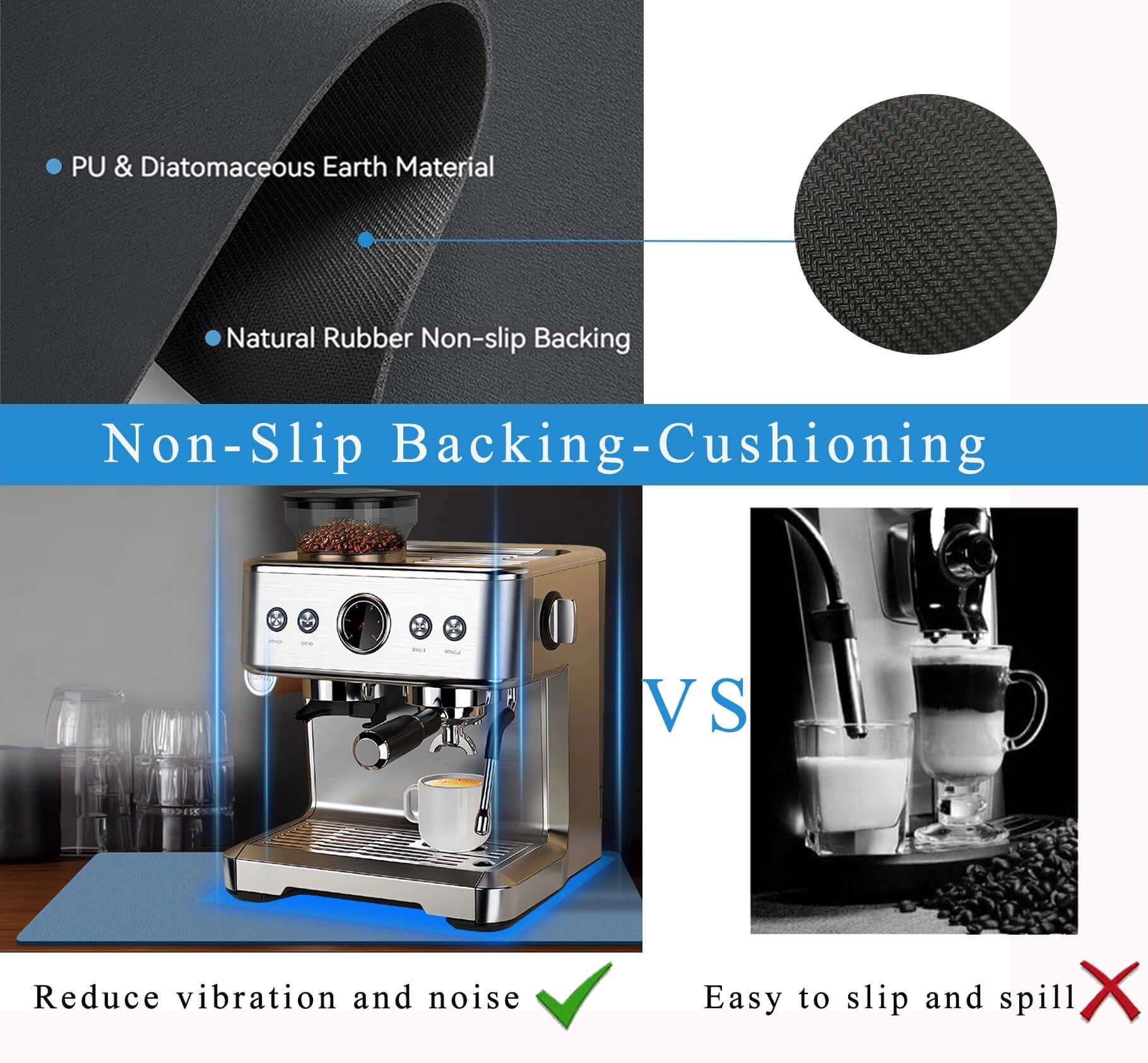 Kitchen Counter Mat for Coffee Maker â Absorbent & Quick-Dry Bar Pad with Non-Slip Backing, Protective Surface for Espresso Machine, Dish Drying Mat (Blue,30*40cm).
