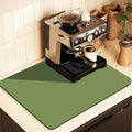 Kitchen Counter Mat for Coffee Maker â Absorbent & Quick-Dry Bar Pad with Non-Slip Backing, Protective Surface for Espresso Machine, Dish Drying Mat (Green,40*50cm).