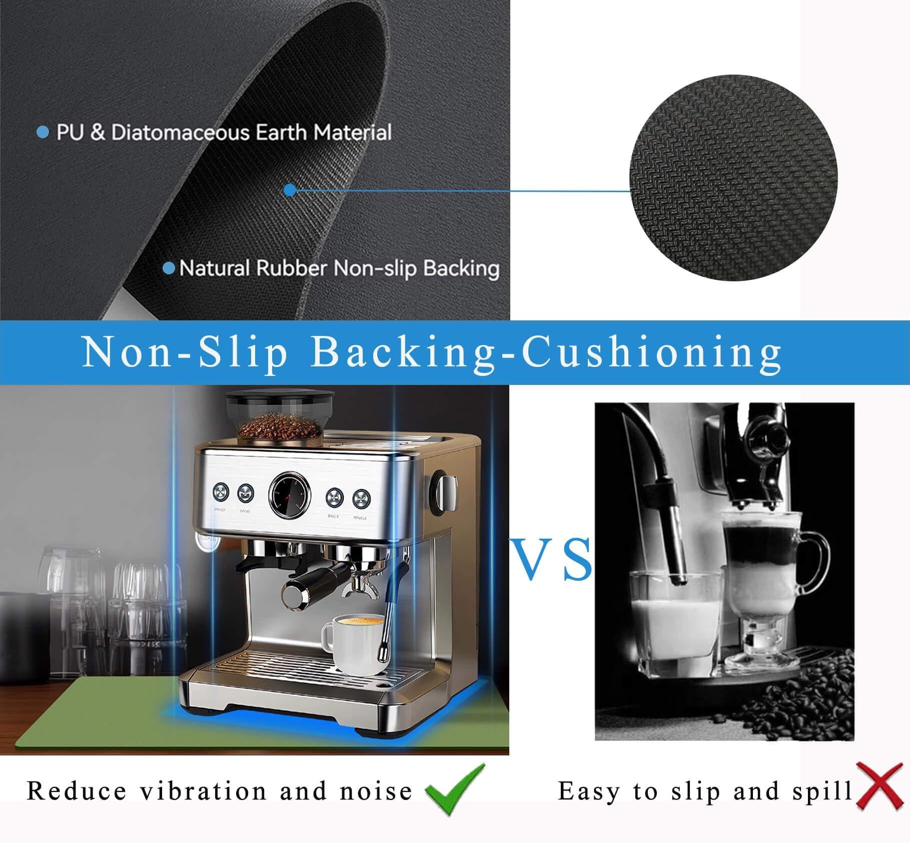 Kitchen Counter Mat for Coffee Maker â Absorbent & Quick-Dry Bar Pad with Non-Slip Backing, Protective Surface for Espresso Machine, Dish Drying Mat (Green,40*50cm).