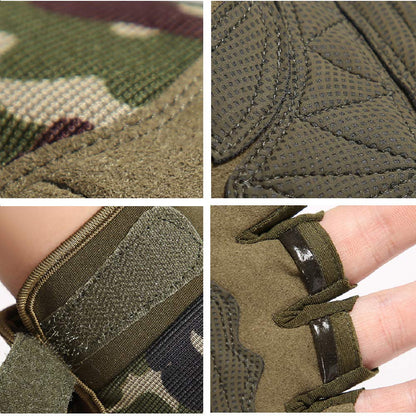 Tactical Fingerless Gloves with Knuckle Protection – Breathable Outdoor Gloves for Shooting, Hunting, Cycling, and Training (Black,S)