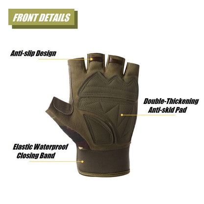 Tactical Fingerless Gloves with Knuckle Protection – Breathable Outdoor Gloves for Shooting, Hunting, Cycling, and Training (Black,S)