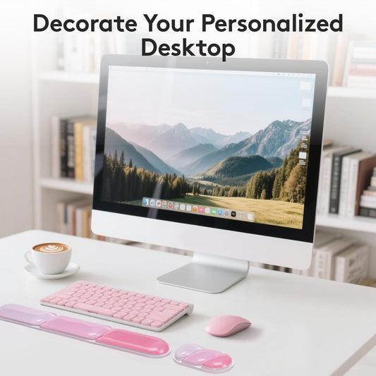 Ergonomic Gel Wrist Rest Set â Keyboard and Mouse Support Pad with Soft Cushioning for Office, Work, Gaming, and Study â Anti-Slip Base, Comfortable Design (Pink).