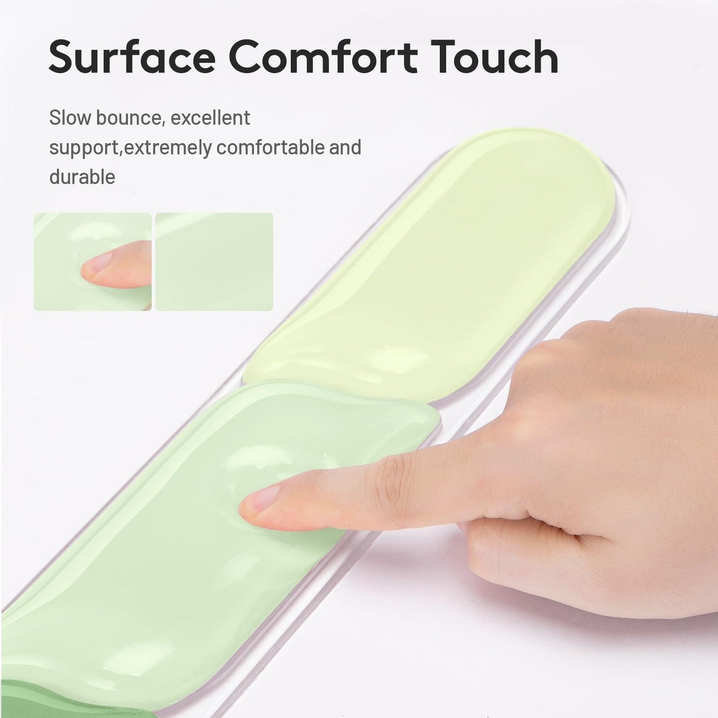Ergonomic Gel Wrist Rest Set â Keyboard and Mouse Support Pad with Soft Cushioning for Office, Work, Gaming, and Study â Anti-Slip Base, Comfortable Design (Green).
