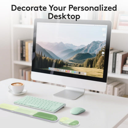 Ergonomic Gel Wrist Rest Set â Keyboard and Mouse Support Pad with Soft Cushioning for Office, Work, Gaming, and Study â Anti-Slip Base, Comfortable Design (Green).