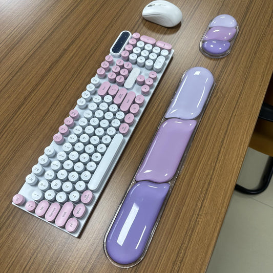 Ergonomic Gel Wrist Rest Set â Keyboard and Mouse Support Pad with Soft Cushioning for Office, Work, Gaming, and Study â Anti-Slip Base, Comfortable Design (Purple).