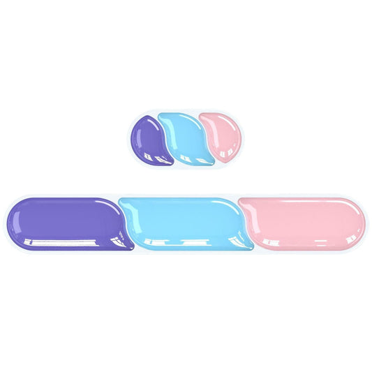 Ergonomic Gel Wrist Rest Set â Keyboard and Mouse Support Pad with Soft Cushioning for Office, Work, Gaming, and Study â Anti-Slip Base, Comfortable Design (Purple-Blue-Pink).