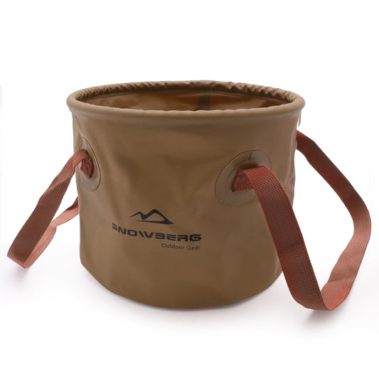 Multi-Use Collapsible Bucket â Foldable Camping Container with Dual Handles, 10L/20L Capacity, Supports 22 lbs or 44 lbs, Waterproof PVC Mesh for Fishing, Washing, Picnics & Outdoor Use (Coffee,Large).