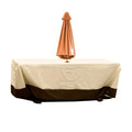 Patio Table & Chair Cover with Umbrella Hole: Water-Resistant Outdoor Furniture Cover for Rectangular/Oval Garden Sets (274x208x58 cm LxWxH)